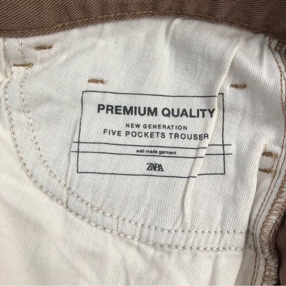 Zara Camel Tan Mom Fit Ankle Crop High Rise New Generation Jeans Women’s Size 34 - Picture 8 of 14